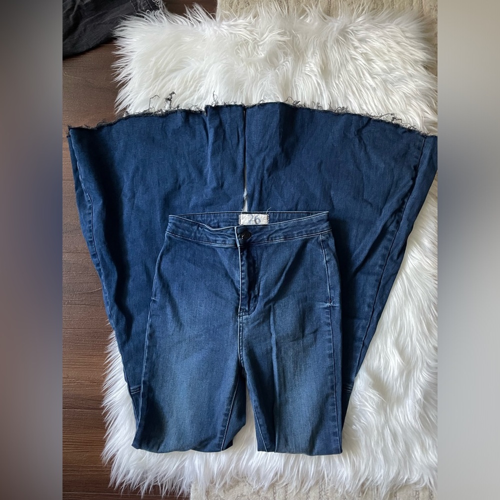 Free People Dark Blue Flare Jeans Size 26